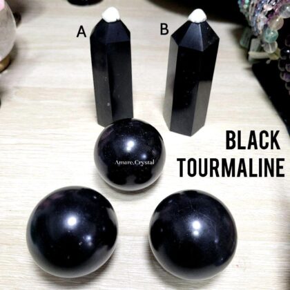 BLACK TOURMALINE Sphere & Tower