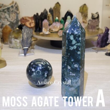 MOSS AGATE Tower Sphere