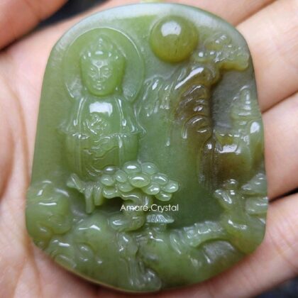 GUAN YIN Jade Giok Nephrite Liontin