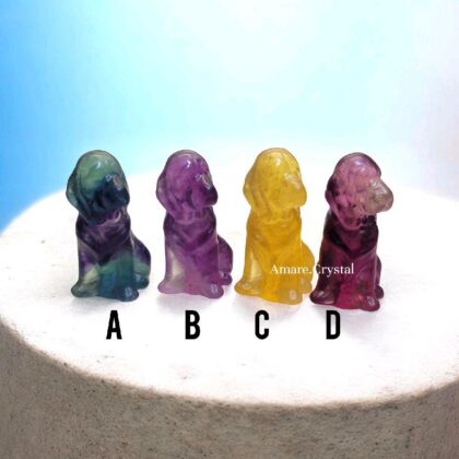 HQ FLUORITE Ukiran Anjing