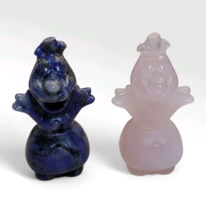 Olaf Snowman Ukiran Crystal - Rose Quartz, Sodalite
