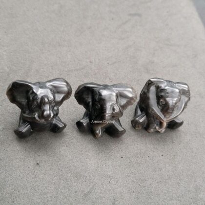 NO EVIL Set of 3 Say See Hear Silver Obsidian