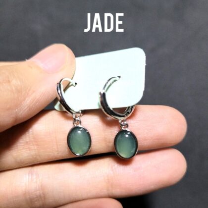 Copper ANTING Crystal Natural Stud Earrings Silver Batu Alam Perhiasan Aksesoris Mix Metal