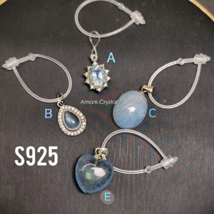 AQUAMARINE Beryl Liontin S925 & Copper