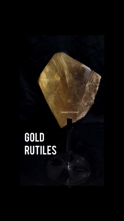 Gold Rutiles on Stand