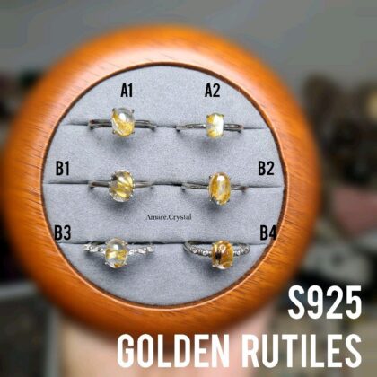 S925 Gold Rutile Ring