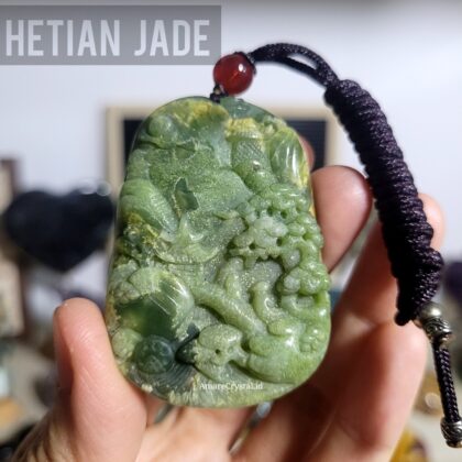 Hetian Jade San Shui Liontin