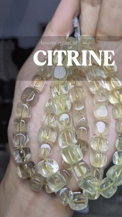 Citrine Quartz Free Form Cube Gelang