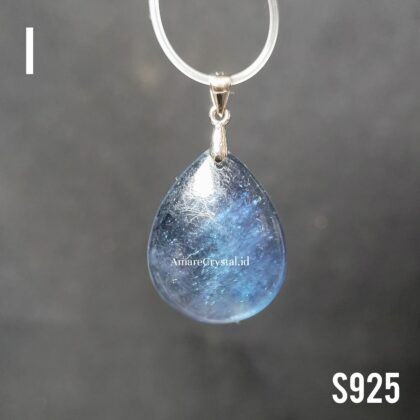 s925 Aquamarine Beryl Liontin